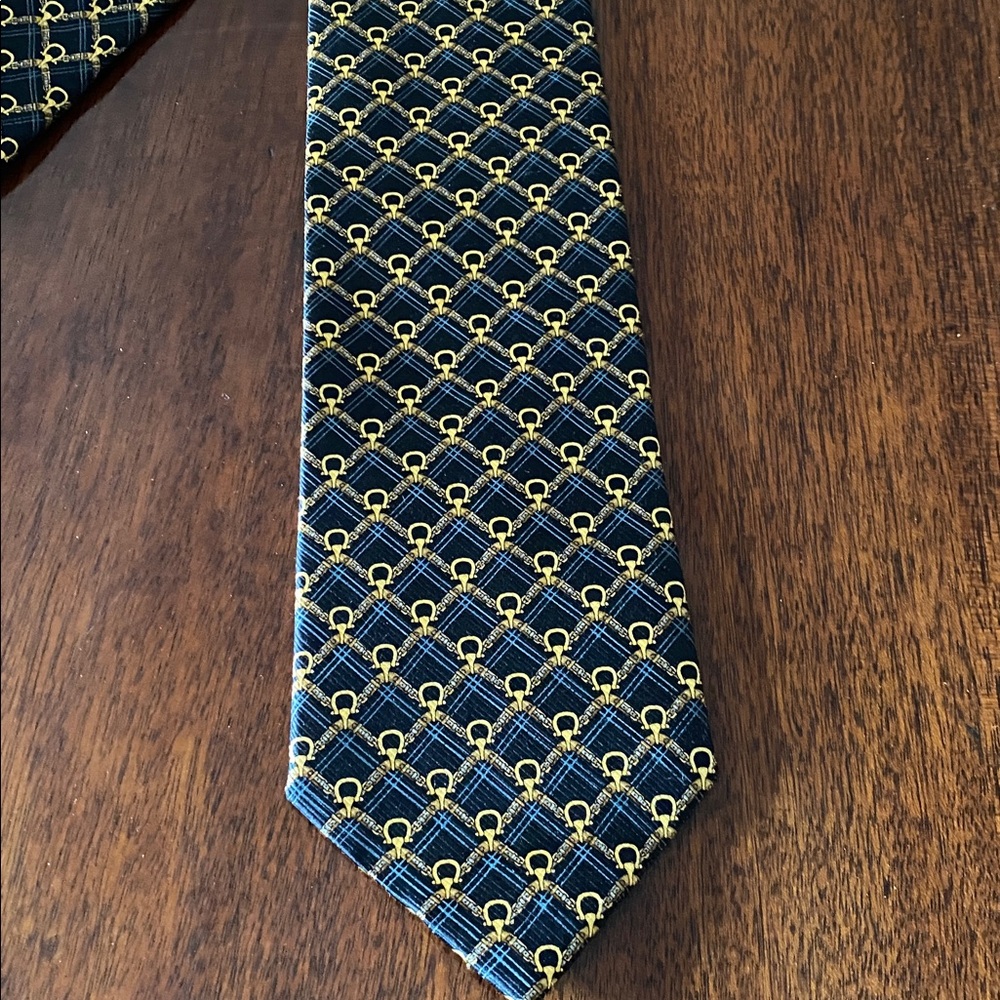 Men's Black and Rose Gold Tie